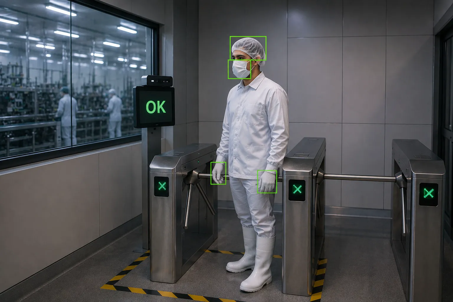 PPE check at the turnstile