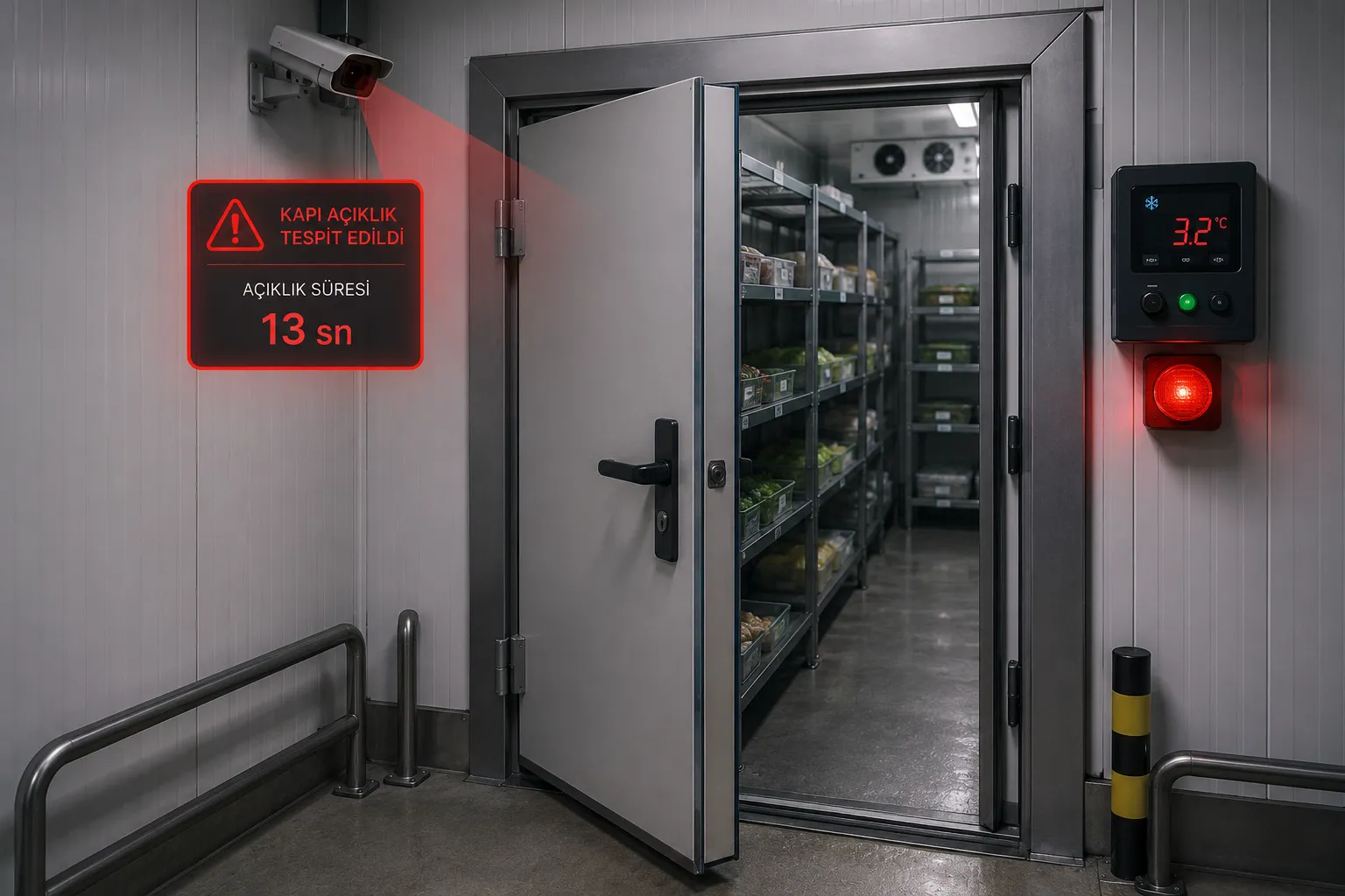 Cold-storage door monitoring